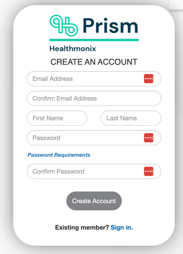 How to create an account in Prism